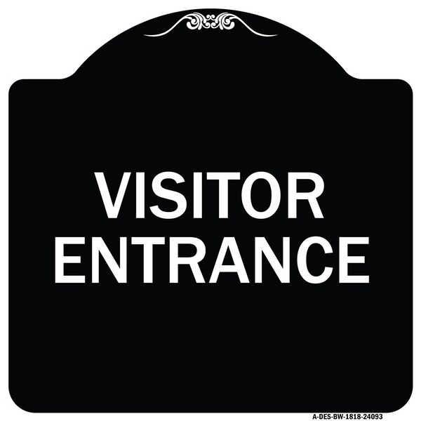 Entrance Visitor Entrance Heavy-Gauge Aluminum Architectural Sign, 18" H, BW-1818-24093